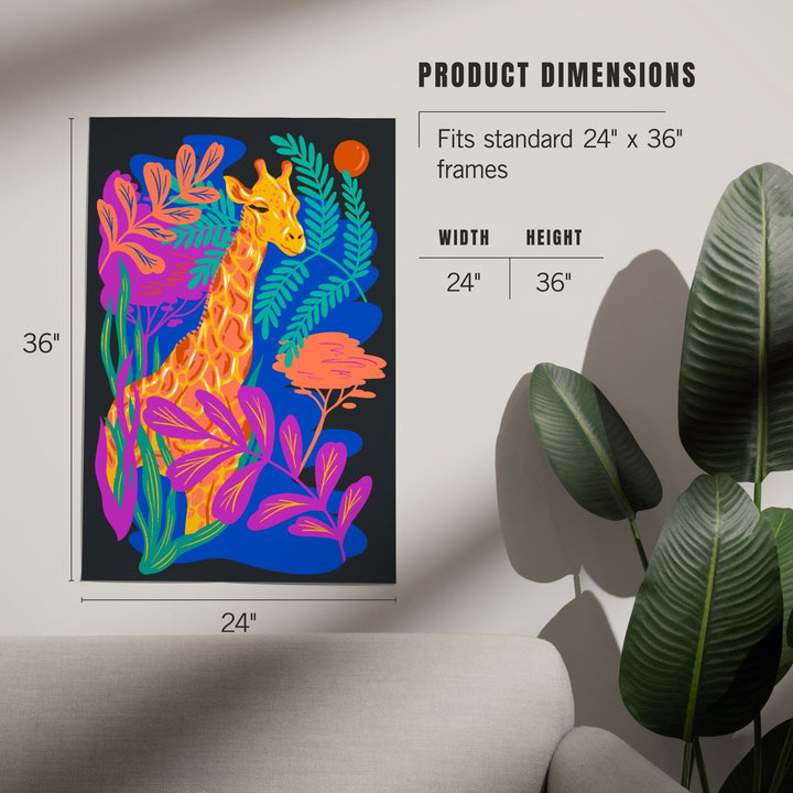 Lush Environment Collection, Giraffe and Foliage, Art & Giclee Prints Art Lantern Press 