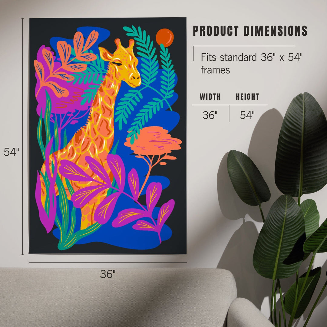 Lush Environment Collection, Giraffe and Foliage, Art & Giclee Prints Art Lantern Press 