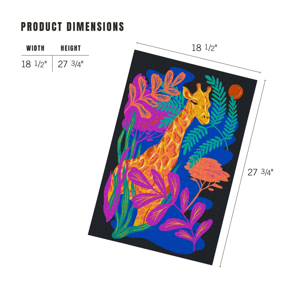 Lush Environment Collection, Giraffe and Foliage, Jigsaw Puzzle - Lantern Press