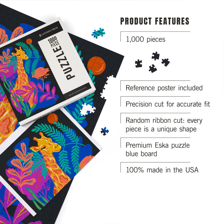 Lush Environment Collection, Giraffe and Foliage, Jigsaw Puzzle Puzzle Lantern Press 