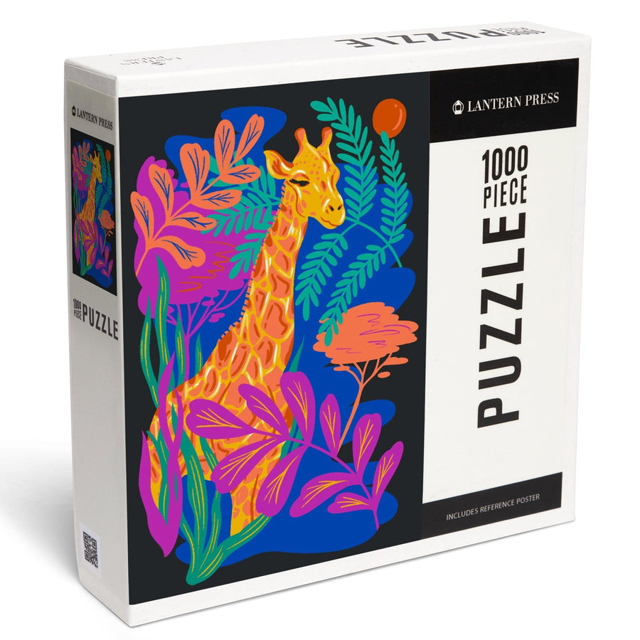 Lush Environment Collection, Giraffe and Foliage, Jigsaw Puzzle Puzzle Lantern Press 