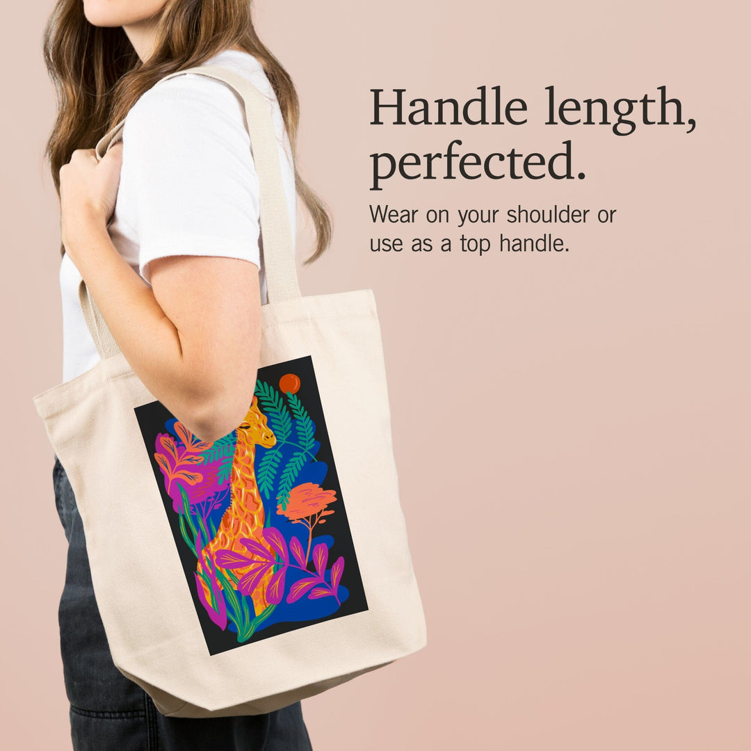 Lush Environment Collection, Giraffe and Foliage, Tote Bag - Lantern Press