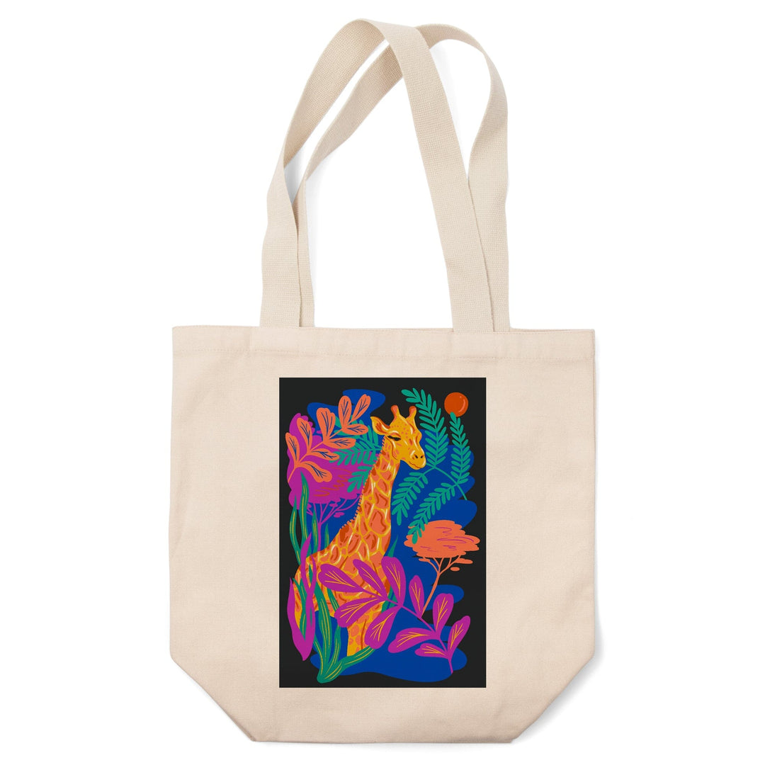 Lush Environment Collection, Giraffe and Foliage, Tote Bag - Lantern Press