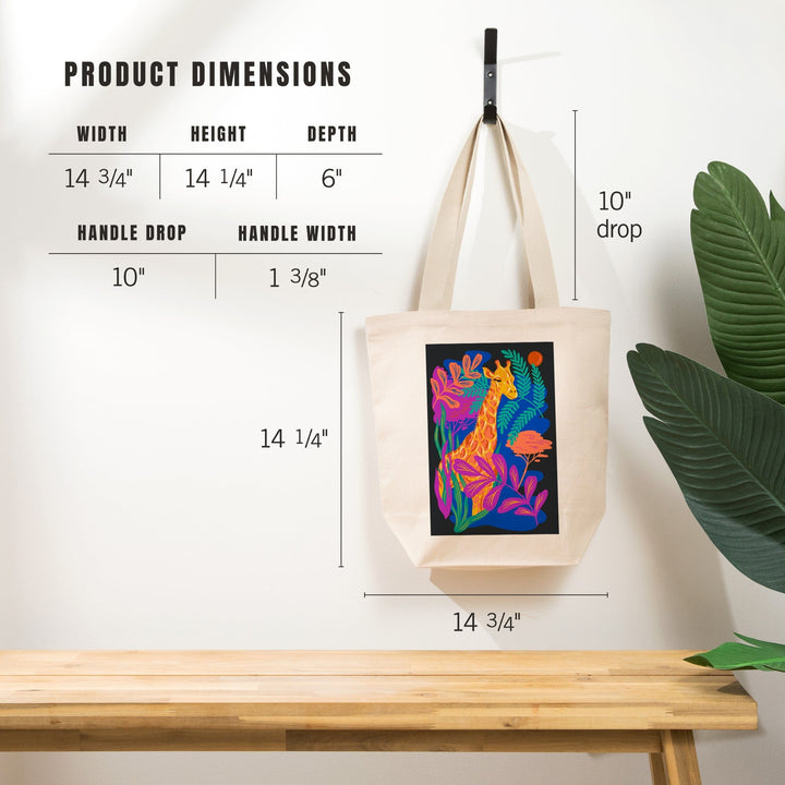 Lush Environment Collection, Giraffe and Foliage, Tote Bag - Lantern Press