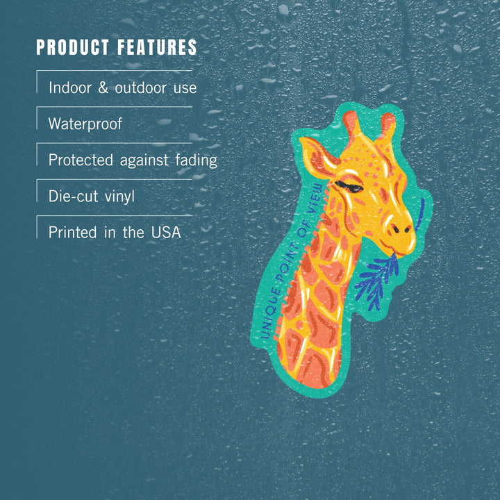 Lush Environment Collection, Giraffe Portrait, Contour, Vinyl Sticker Sticker Lantern Press 