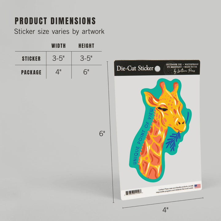 Lush Environment Collection, Giraffe Portrait, Contour, Vinyl Sticker Sticker Lantern Press 
