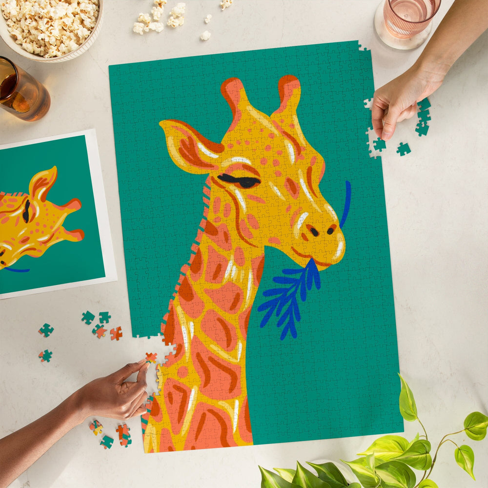 Lush Environment Collection, Giraffe Portrait, Jigsaw Puzzle Puzzle Lantern Press 