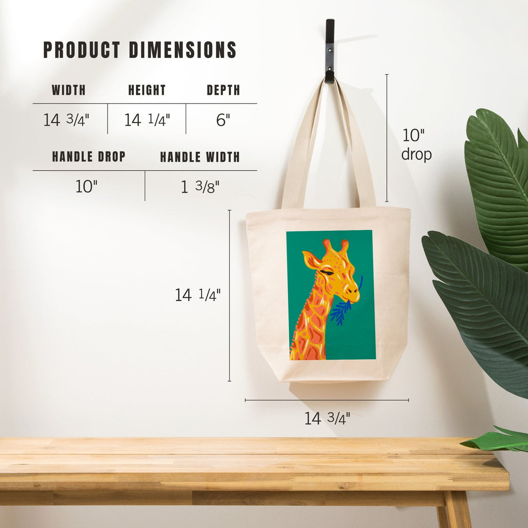 Lush Environment Collection, Giraffe Portrait, Tote Bag - Lantern Press