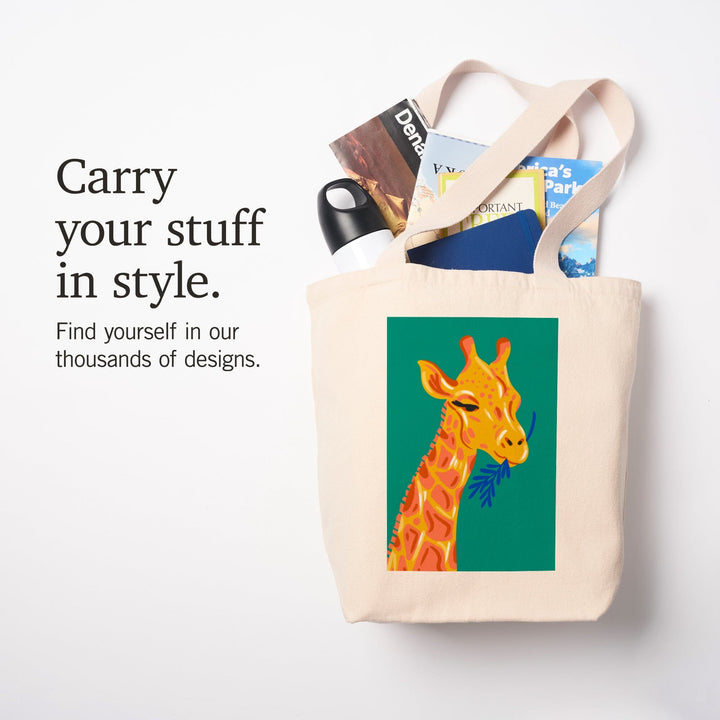 Lush Environment Collection, Giraffe Portrait, Tote Bag - Lantern Press