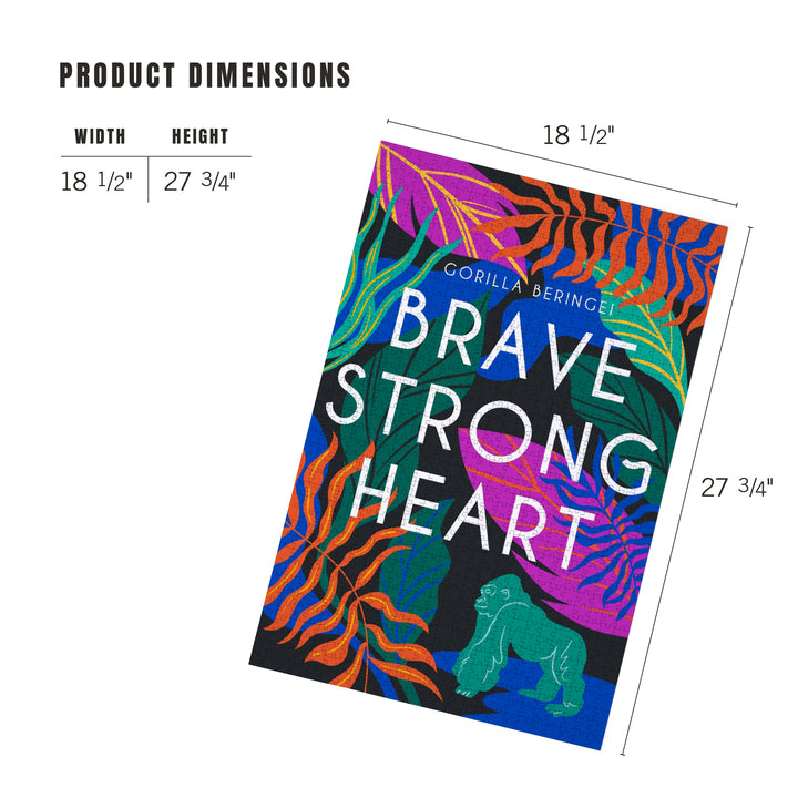 Lush Environment Collection, Gorilla Foliage, Brave Strong Heart, Jigsaw Puzzle Puzzle Lantern Press 