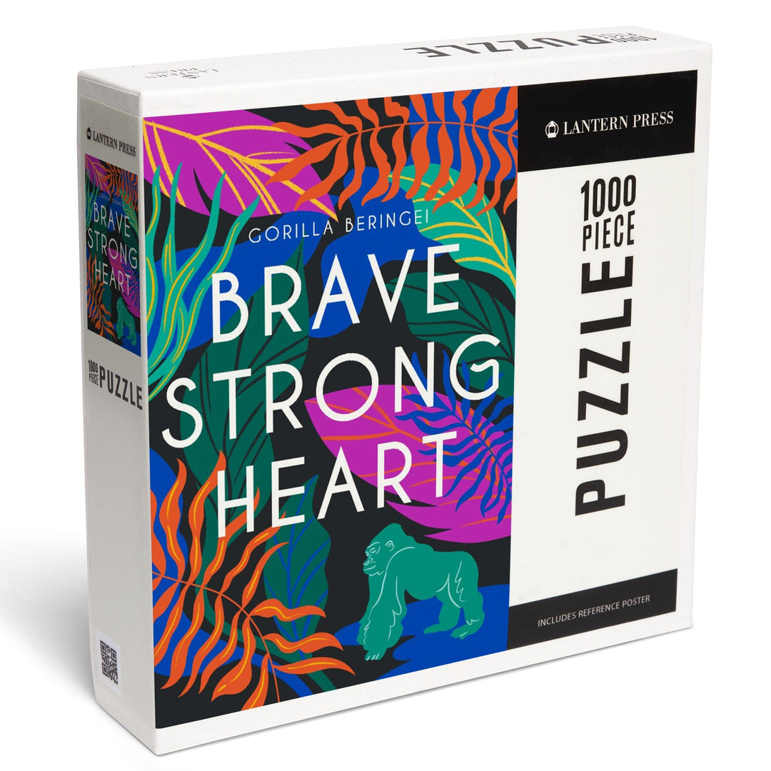 Lush Environment Collection, Gorilla Foliage, Brave Strong Heart, Jigsaw Puzzle Puzzle Lantern Press 