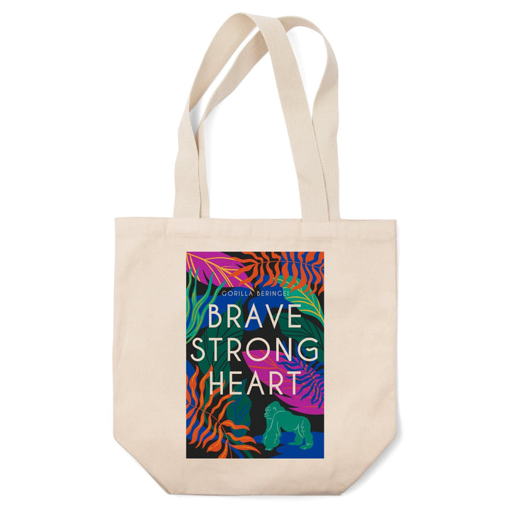 Lush Environment Collection, Gorilla Foliage, Brave Strong Heart, Tote Bag Totes Lantern Press 