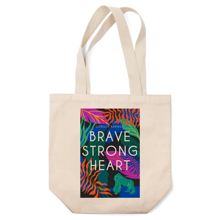 Lush Environment Collection, Gorilla Foliage, Brave Strong Heart, Tote Bag - Lantern Press