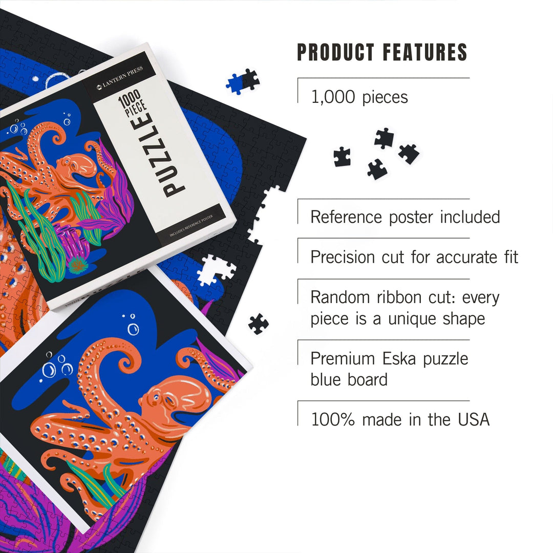 Lush Environment Collection, Octopus and Foliage, Jigsaw Puzzle Puzzle Lantern Press 