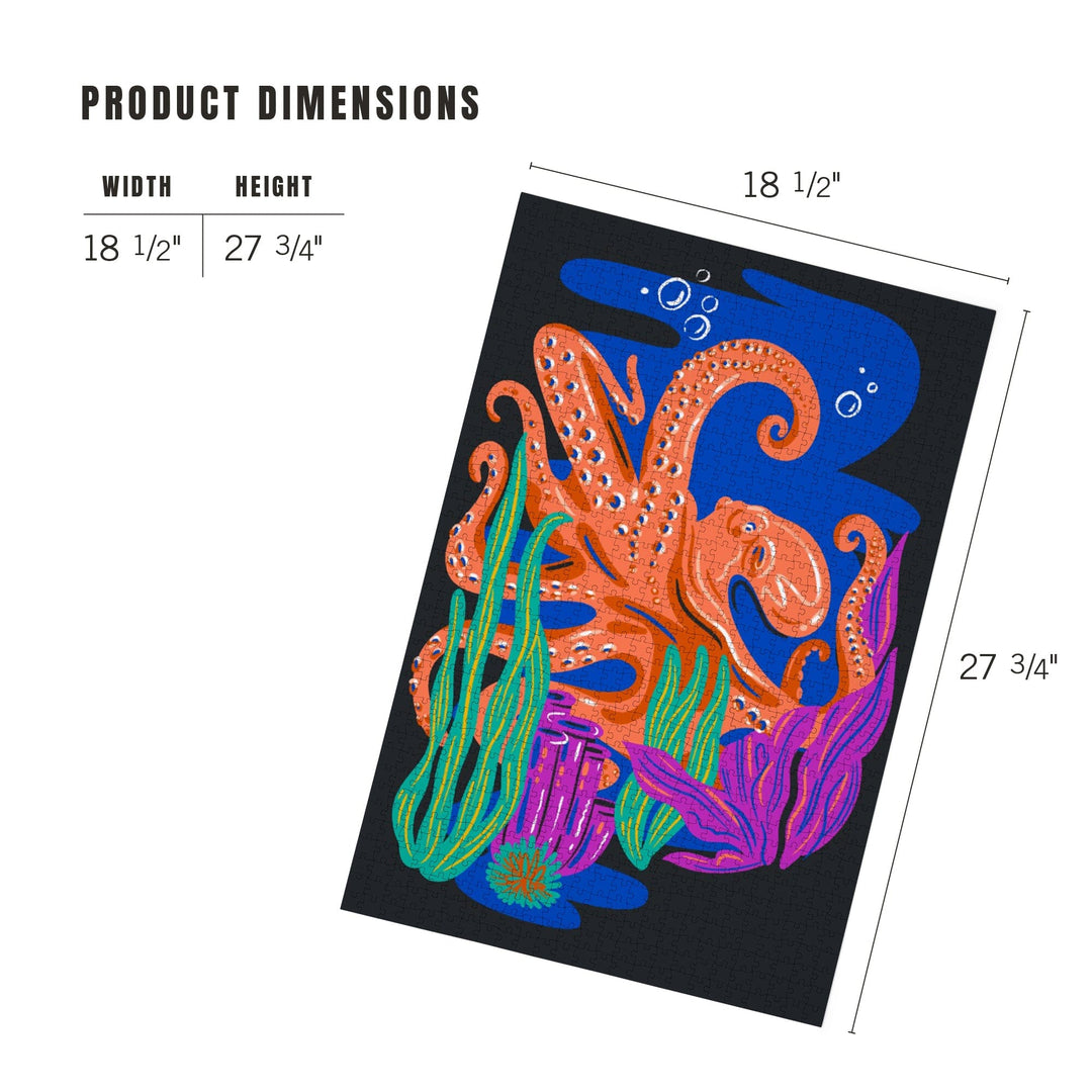 Lush Environment Collection, Octopus and Foliage, Jigsaw Puzzle Puzzle Lantern Press 