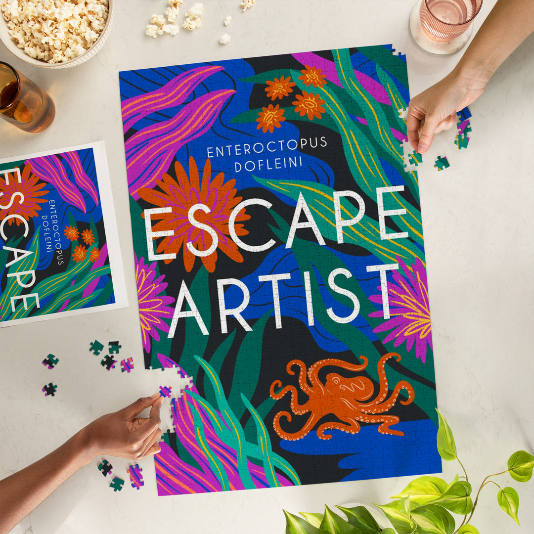 Lush Environment Collection, Octopus Foliage, Escape Artist, Jigsaw Puzzle Puzzle Lantern Press 