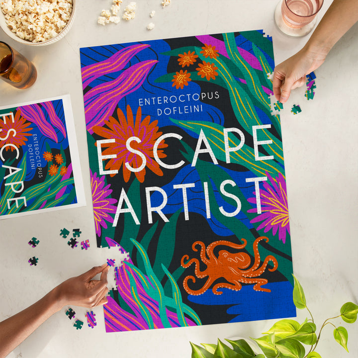 Lush Environment Collection, Octopus Foliage, Escape Artist, Jigsaw Puzzle Puzzle Lantern Press 