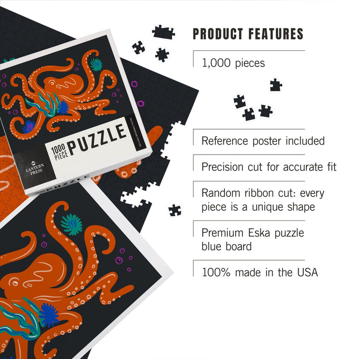 Lush Environment Collection, Octopus, Jigsaw Puzzle Puzzle Lantern Press 