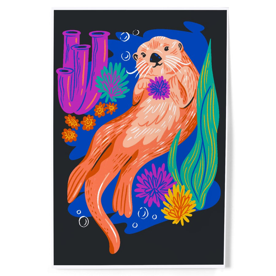 Lush Environment Collection, Sea Otter and Foliage, Art & Giclee Prints Art Lantern Press 