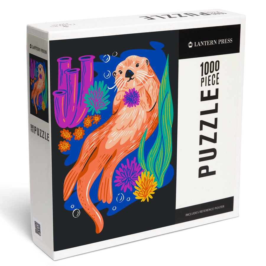 Lush Environment Collection, Sea Otter and Foliage, Jigsaw Puzzle Puzzle Lantern Press 