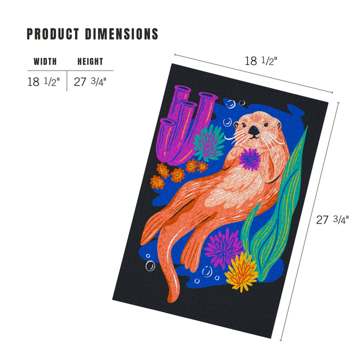 Lush Environment Collection, Sea Otter and Foliage, Jigsaw Puzzle Puzzle Lantern Press 