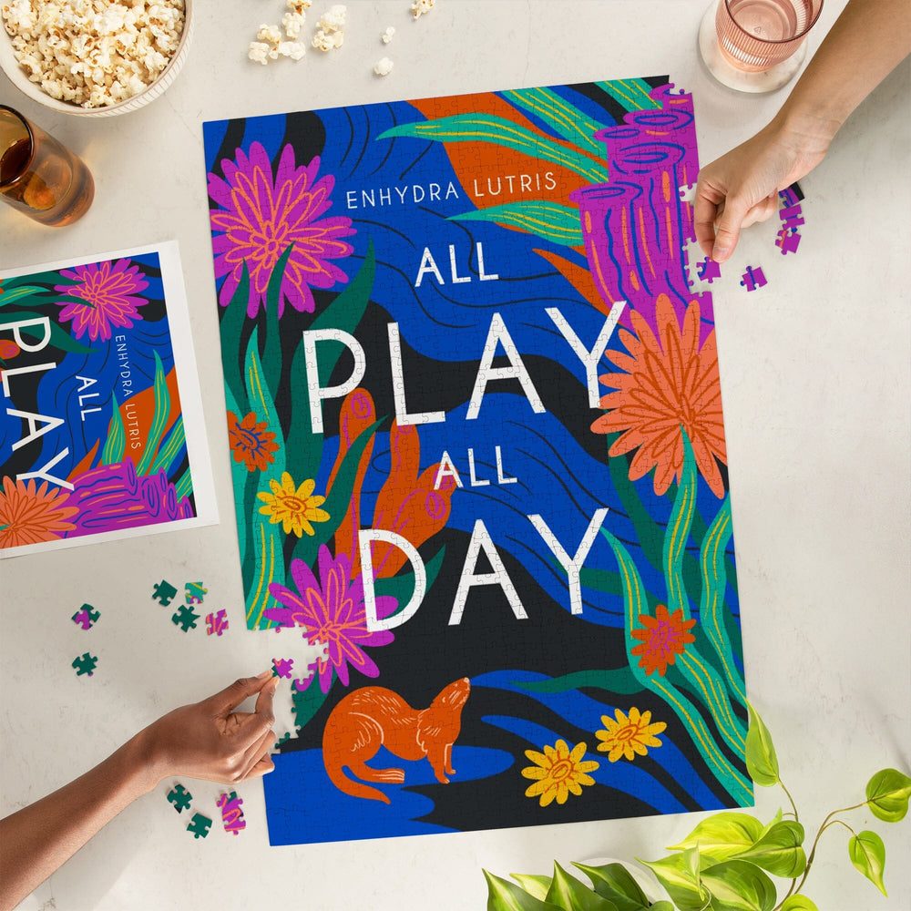 Lush Environment Collection, Sea Otter Foliage, All Play All Day, Jigsaw Puzzle Puzzle Lantern Press 