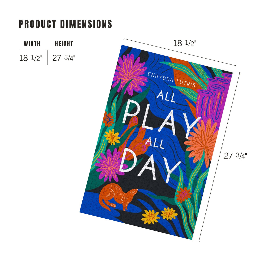 Lush Environment Collection, Sea Otter Foliage, All Play All Day, Jigsaw Puzzle Puzzle Lantern Press 