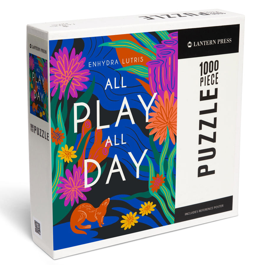 Lush Environment Collection, Sea Otter Foliage, All Play All Day, Jigsaw Puzzle Puzzle Lantern Press 