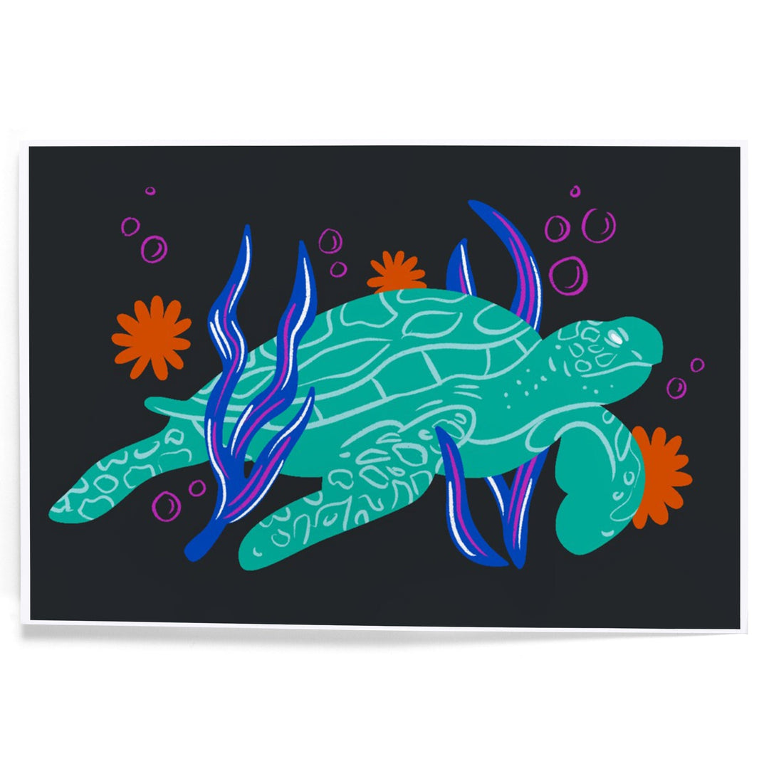 Lush Environment Collection, Sea Turtle, Art & Giclee Prints Art Lantern Press 