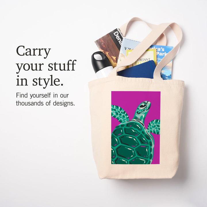 Lush Environment Collection, Sea Turtle Portrait, Tote Bag - Lantern Press