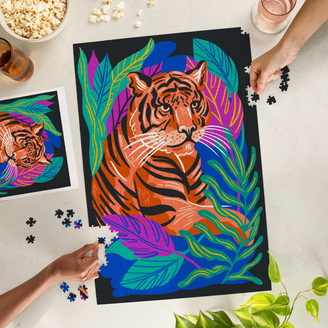 Lush Environment Collection, Tiger and Foliage, Jigsaw Puzzle Puzzle Lantern Press 