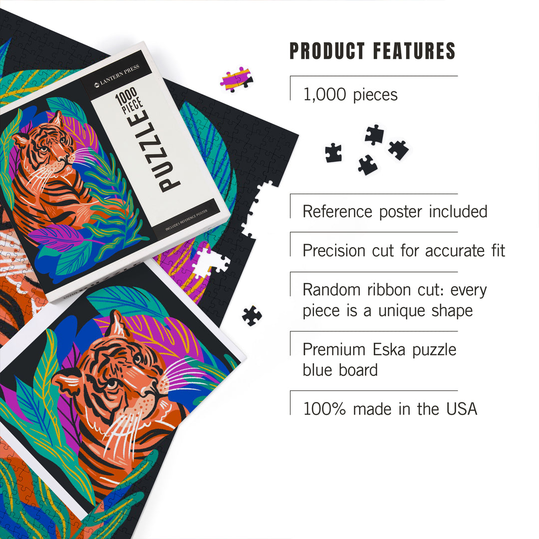 Lush Environment Collection, Tiger and Foliage, Jigsaw Puzzle Puzzle Lantern Press 