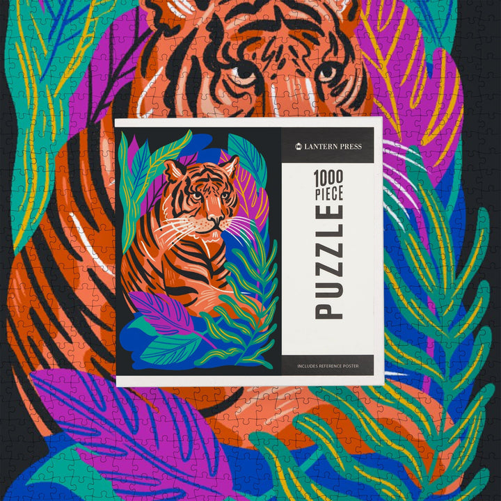 Lush Environment Collection, Tiger and Foliage, Jigsaw Puzzle Puzzle Lantern Press 