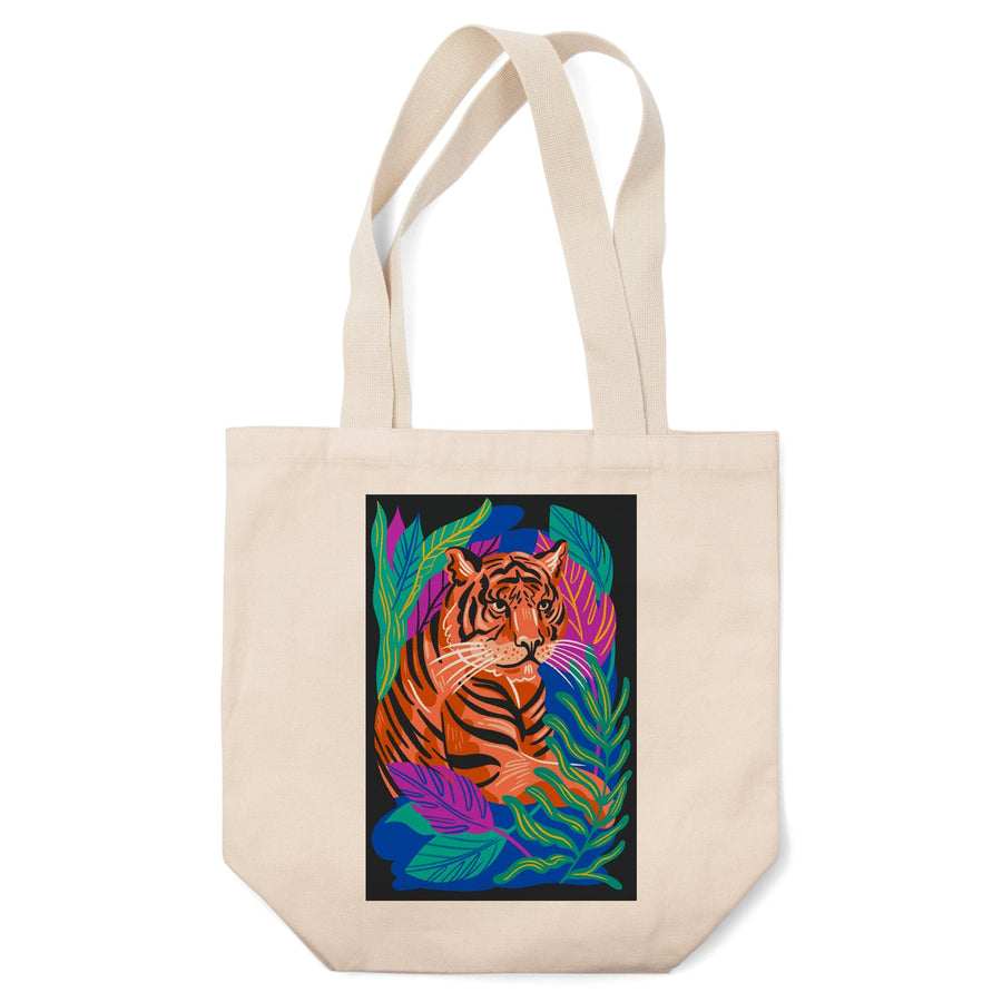 Lush Environment Collection, Tiger and Foliage, Tote Bag - Lantern Press