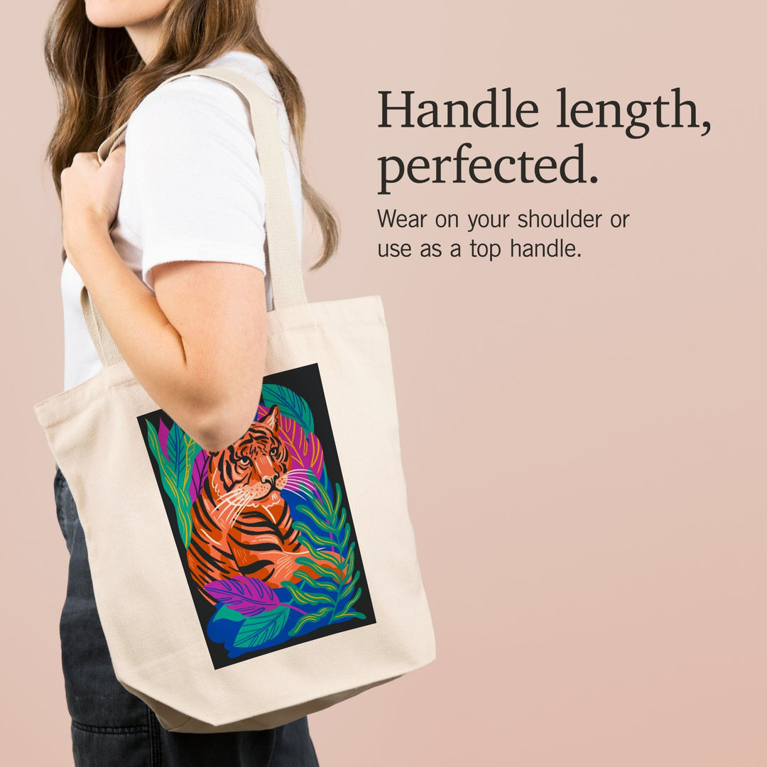 Lush Environment Collection, Tiger and Foliage, Tote Bag - Lantern Press