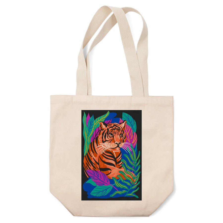 Lush Environment Collection, Tiger and Foliage, Tote Bag Totes Lantern Press 