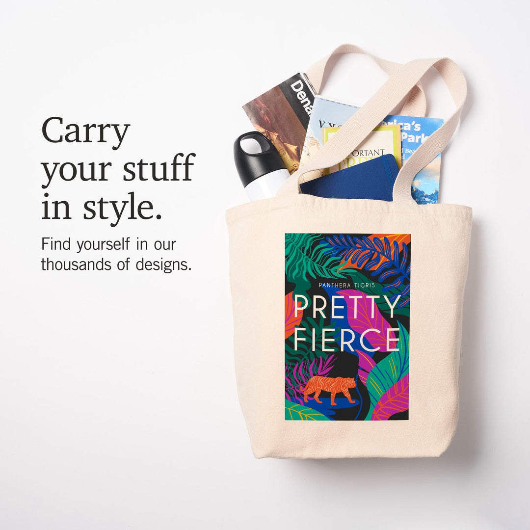 Lush Environment Collection, Tiger Foliage, Pretty Fierce, Tote Bag - Lantern Press