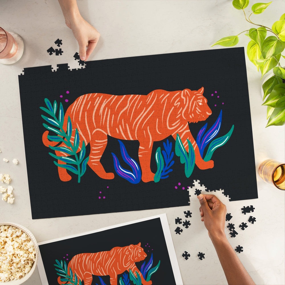 Lush Environment Collection, Tiger, Jigsaw Puzzle Puzzle Lantern Press 