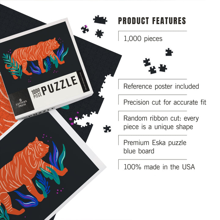 Lush Environment Collection, Tiger, Jigsaw Puzzle Puzzle Lantern Press 