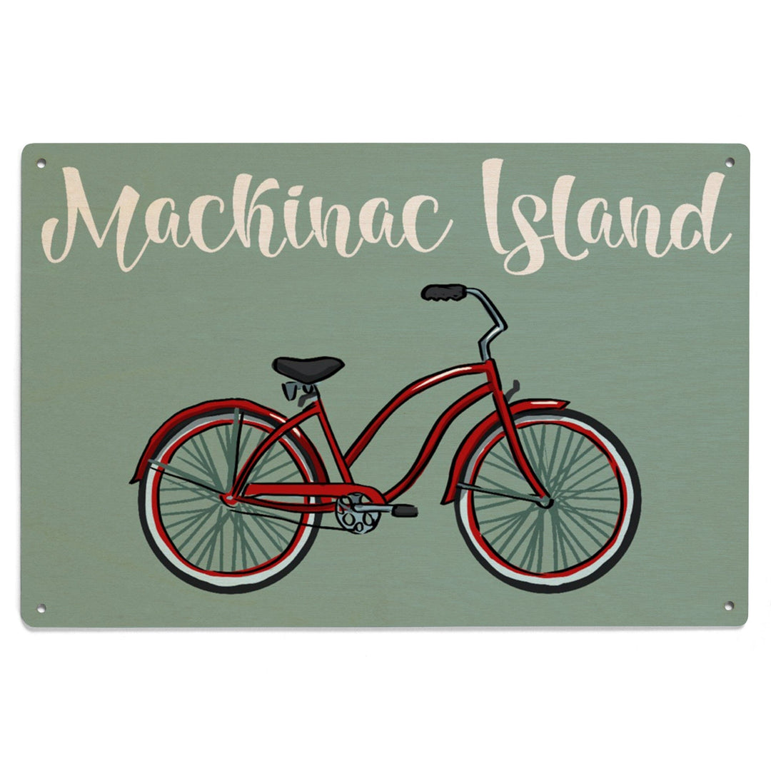 Mackinac Island, Michigan, Beach Cruiser, Lantern Press Artwork, Wood Signs and Postcards Wood Lantern Press 