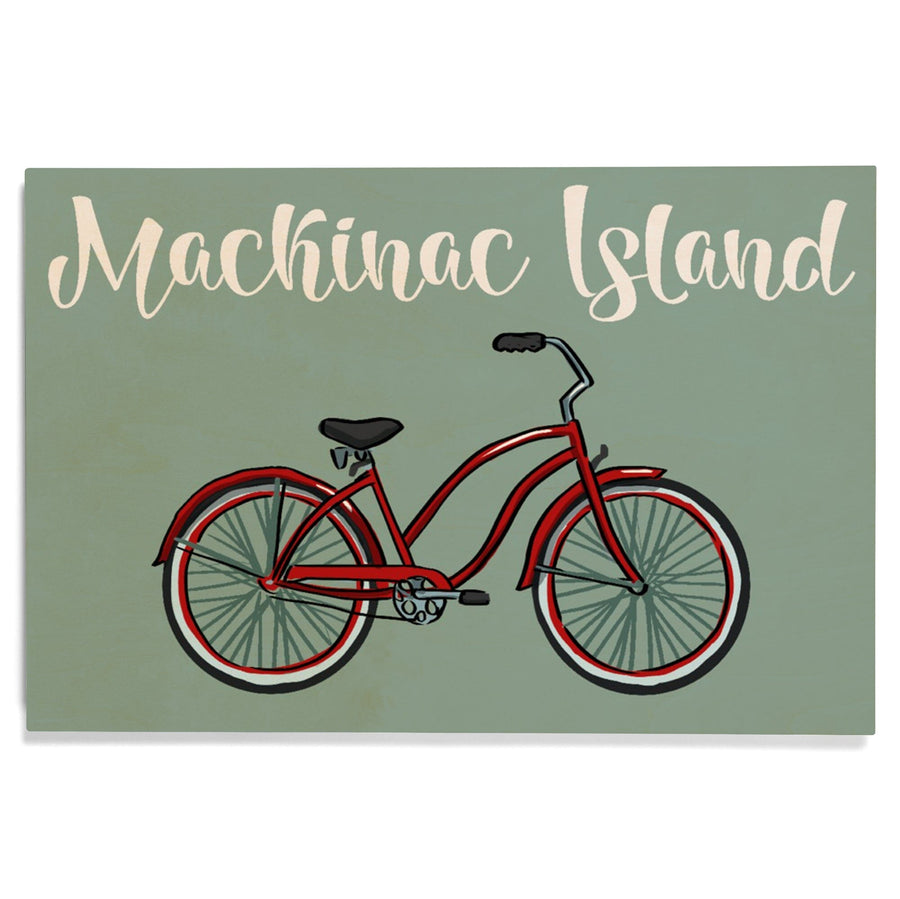 Mackinac Island, Michigan, Beach Cruiser, Lantern Press Artwork, Wood Signs and Postcards Wood Lantern Press 