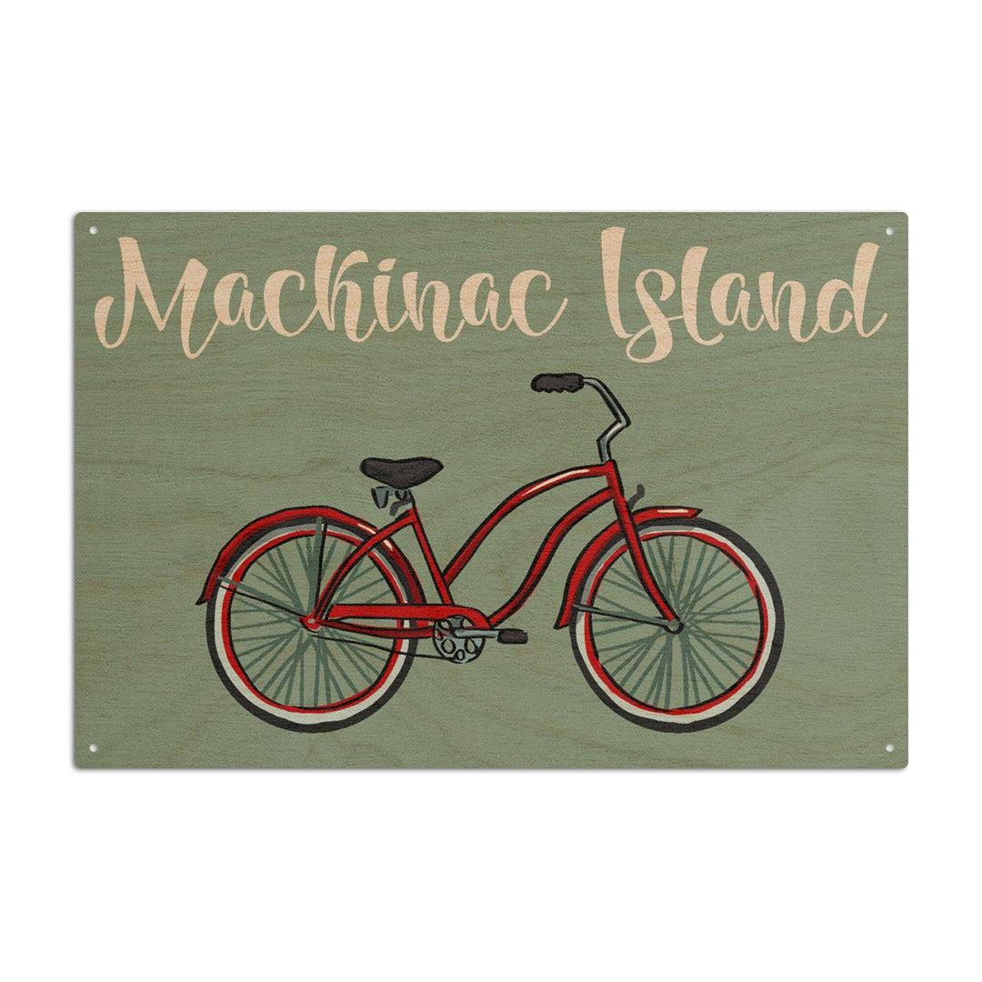 Mackinac Island, Michigan, Beach Cruiser, Lantern Press Artwork, Wood Signs and Postcards Wood Lantern Press 6x9 Wood Sign 