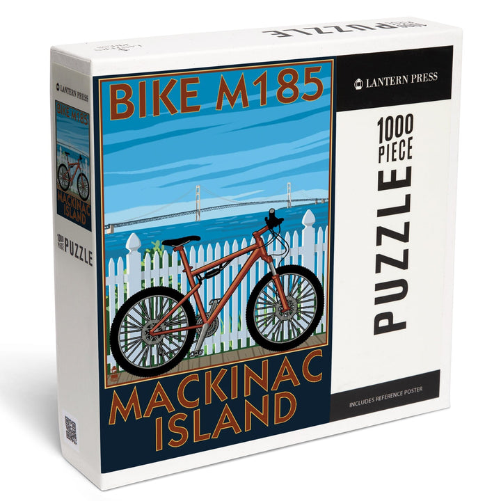 Mackinac Island, Michigan, Mountain Bike Scene, Jigsaw Puzzle Puzzle Lantern Press 