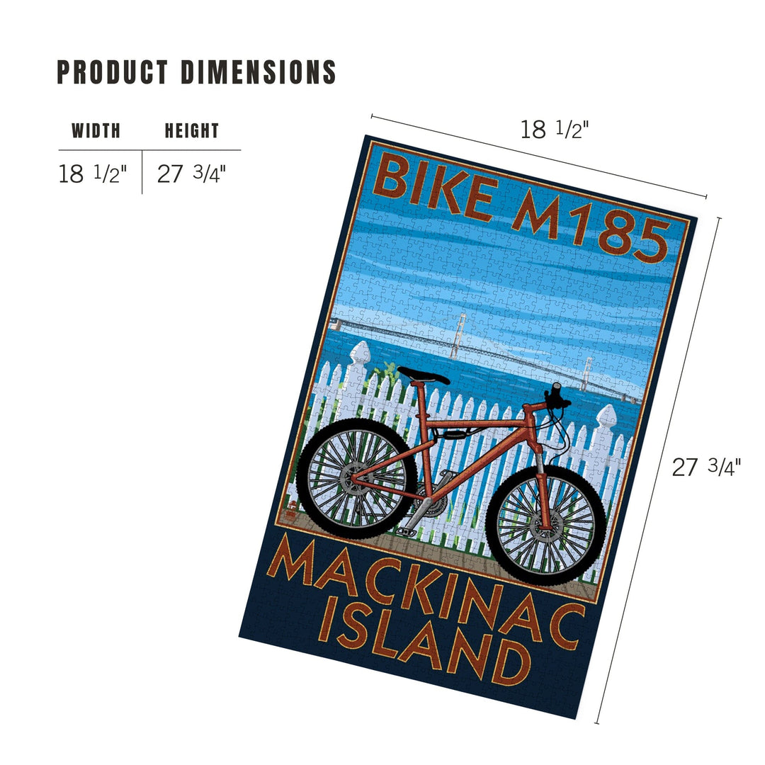 Mackinac Island, Michigan, Mountain Bike Scene, Jigsaw Puzzle Puzzle Lantern Press 
