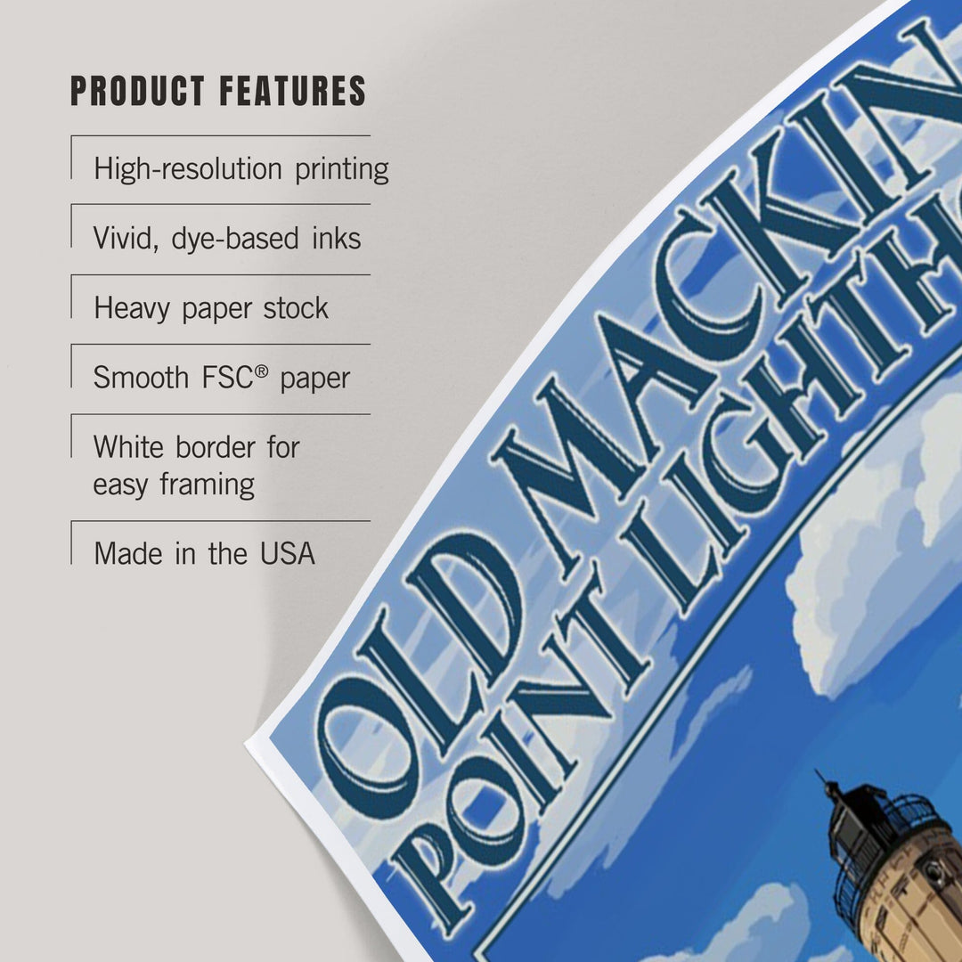 Mackinac Island, Michigan, Old Mackinac Lighthouse, Art & Giclee Prints Art Lantern Press 