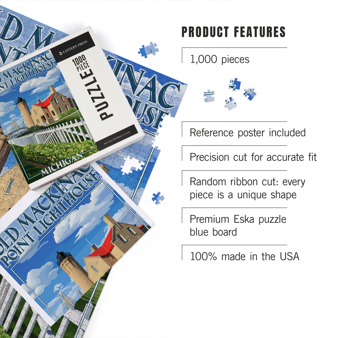 Mackinac Island, Michigan, Old Mackinac Lighthouse, Jigsaw Puzzle Puzzle Lantern Press 