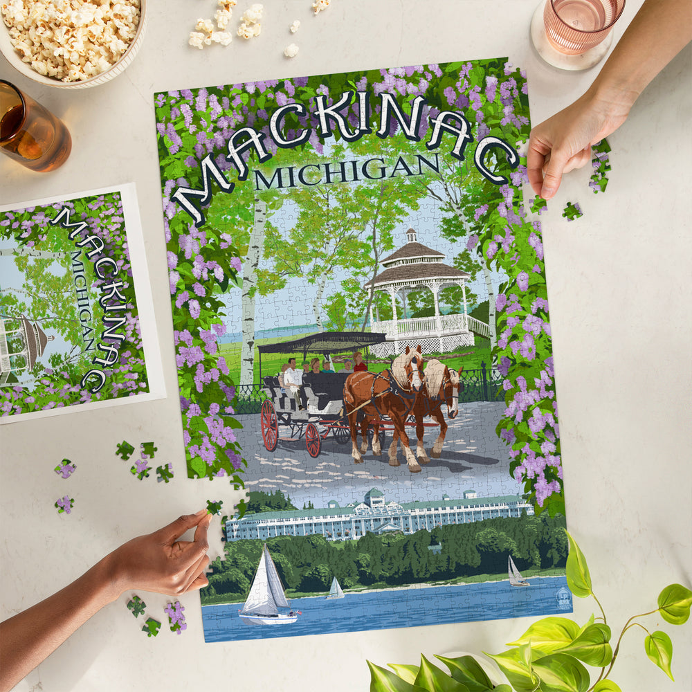 Mackinac, Michigan, Montage Scenes, Jigsaw Puzzle Puzzle Lantern Press 