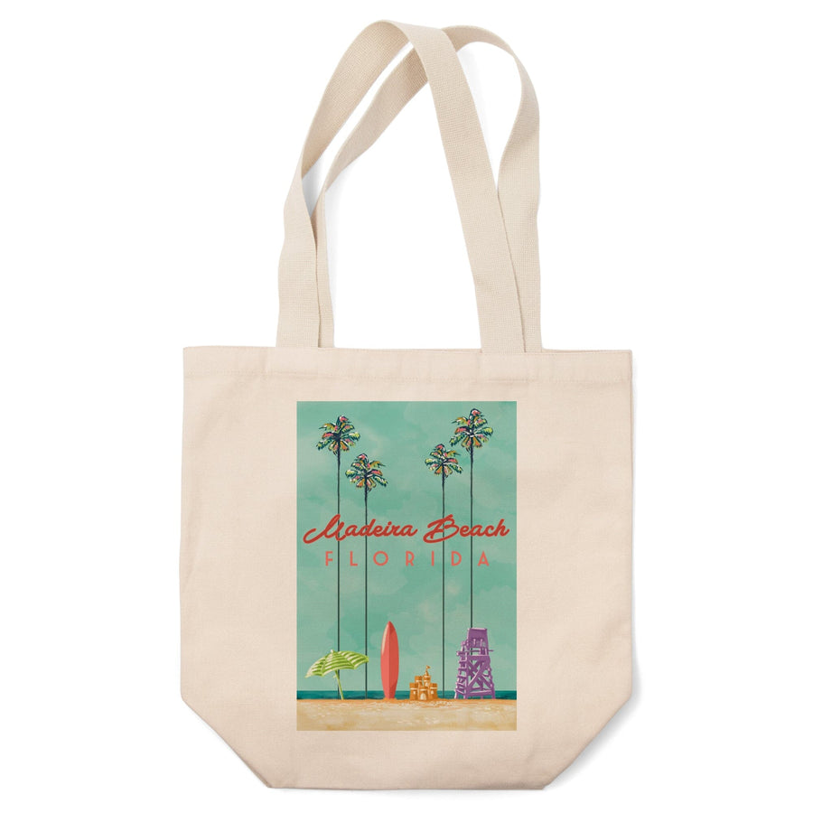 Madeira Beach, Florida, Tall Palms Beach Scene, Tote Bag Totes Lantern Press 