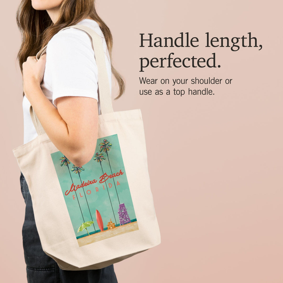 Madeira Beach, Florida, Tall Palms Beach Scene, Tote Bag Totes Lantern Press 