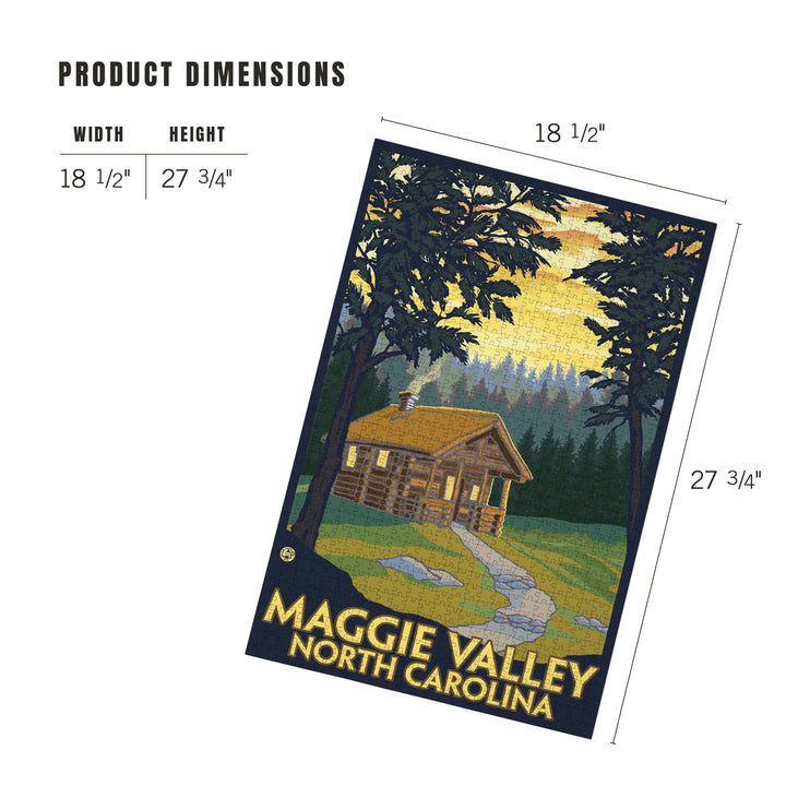 Maggie Valley, North Carolina, Cabin Scene, Jigsaw Puzzle Puzzle Lantern Press 